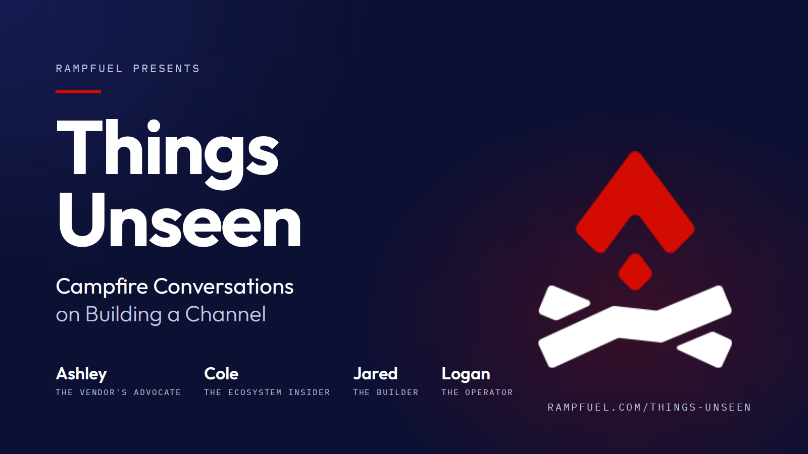 Things Unseen: Campfire Conversations on Building a Channel. Ashley, Cole, Jared, and Logan.